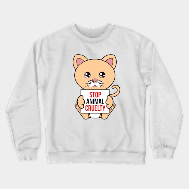 Stop Animal Cruelty Crewneck Sweatshirt by JS ARTE